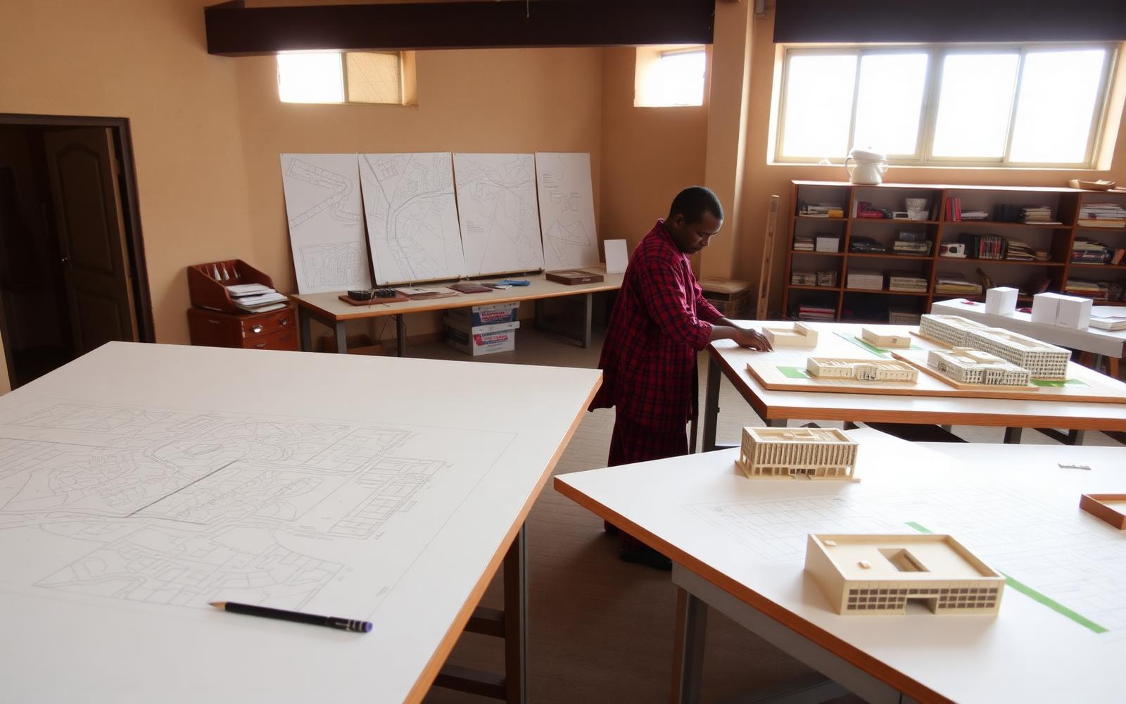 Atelier de dessin et maquettes d'architecture du bureau AGECRHAU